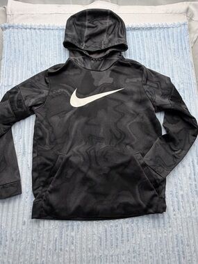 Nike Gray Pullover Hoodie with Charcoal Hood